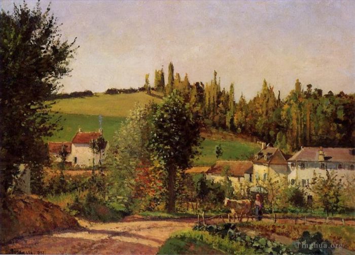 Camille Pissarro Oil Painting - Path of hermitage at pontoise 1872