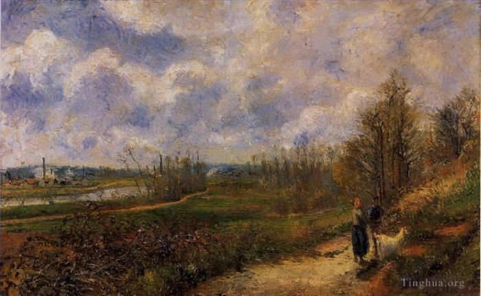 Camille Pissarro Oil Painting - Path to le chou pontoise 1878