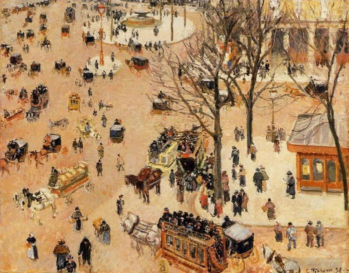 Camille Pissarro Oil Painting - Place du theatre francais 1898