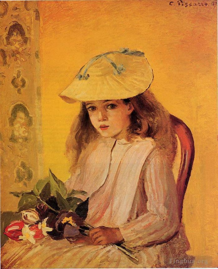 Camille Pissarro Oil Painting - Portrait of jeanne 1872