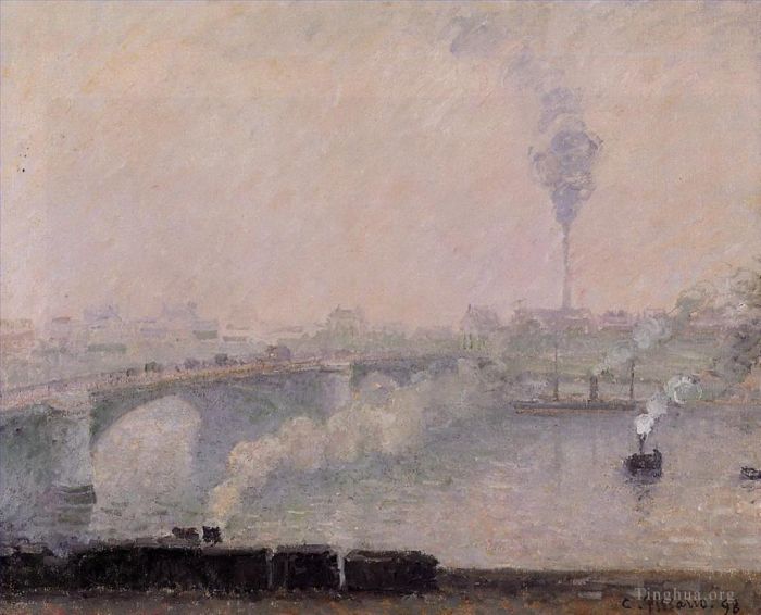 Camille Pissarro Oil Painting - Rouen fog effect 1898