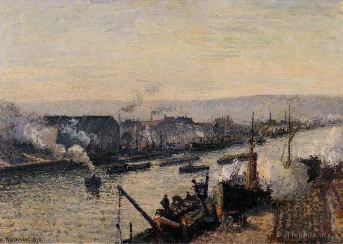 Camille Pissarro Oil Painting - Saint sever port rouen 1896