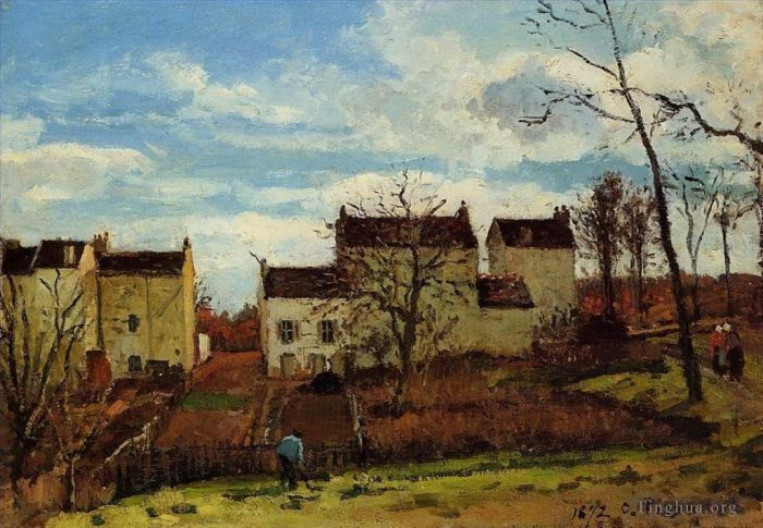 Camille Pissarro Oil Painting - Spring at pontoise 1872