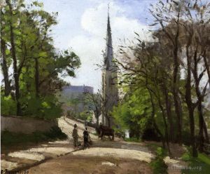 Artist Camille Pissarro's Work - St stephen s church lower norwood 1870