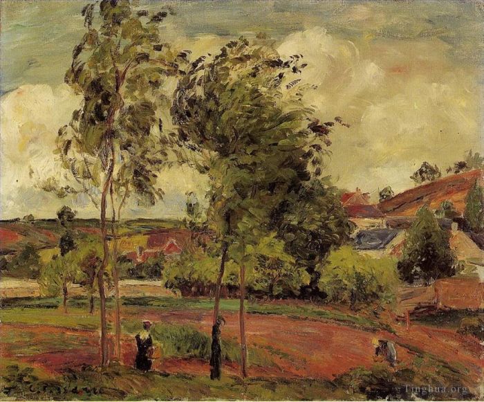 Camille Pissarro Oil Painting - Strong winds pontoise