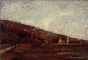 Artist Camille Pissarro's Work - Study for the banks of marne in winter 1866
