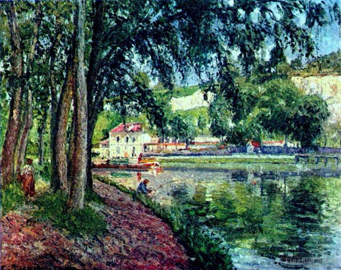 Camille Pissarro Oil Painting - Summer fishing