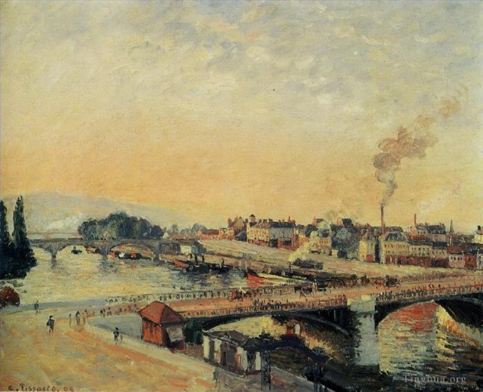 Camille Pissarro Oil Painting - Sunrise at rouen 1898