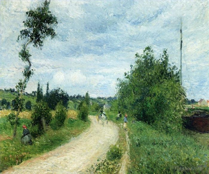 Camille Pissarro Oil Painting - The auvers road pontoise 1879