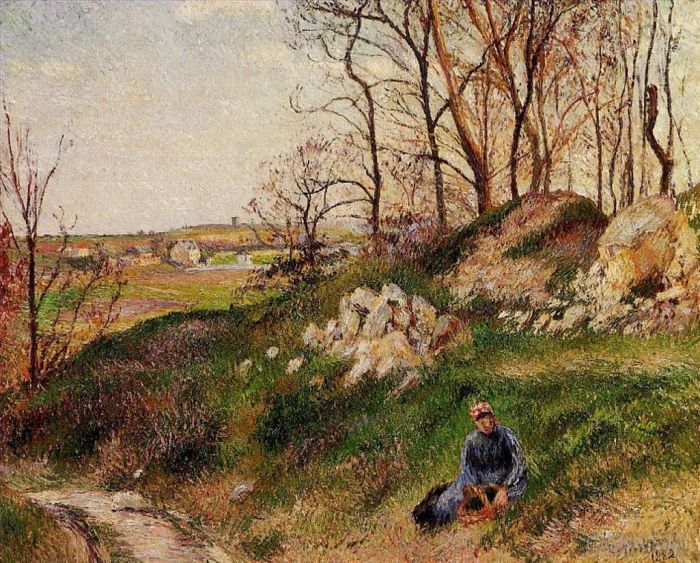 Camille Pissarro Oil Painting - The chou quarries pontoise 1882