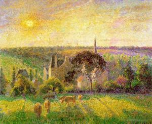 Artist Camille Pissarro's Work - The church and farm of eragny 1895