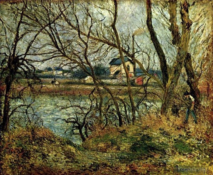 Camille Pissarro Oil Painting - The climbing path l hermitage 1877