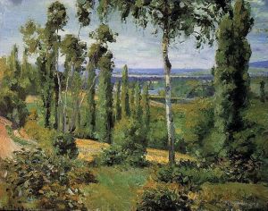 Artist Camille Pissarro's Work - The countryside in the vicinity of conflans saint honorine 1874