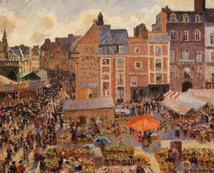 Camille Pissarro Oil Painting - The fair dieppe sunny afternoon 1901