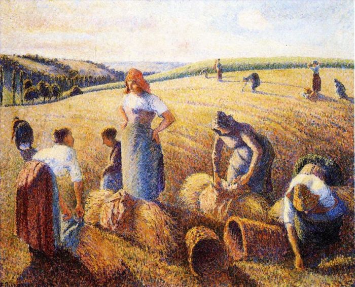 Camille Pissarro Oil Painting - The gleaners 1889