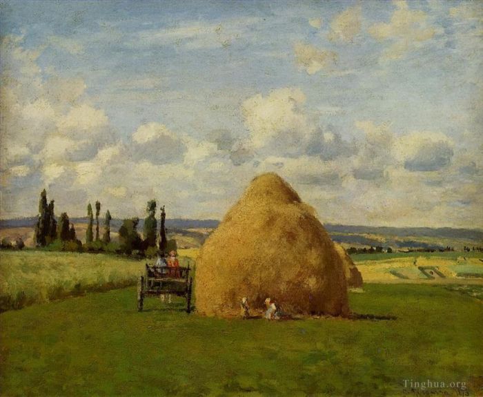 Camille Pissarro Oil Painting - The haystack pontoise 1873