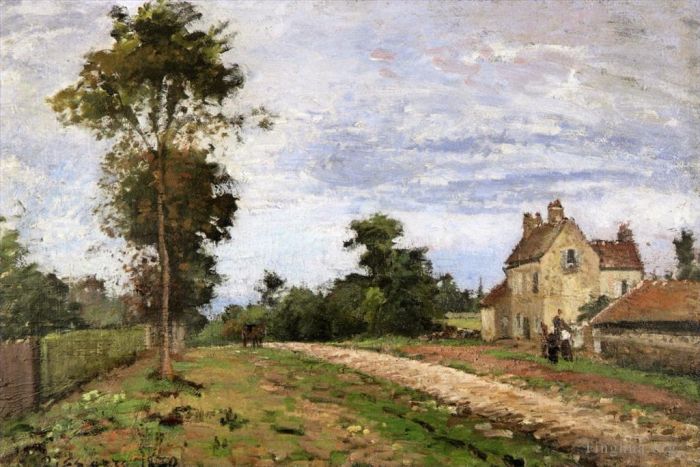 Camille Pissarro Oil Painting - The house of monsieur musy louveciennes 1870