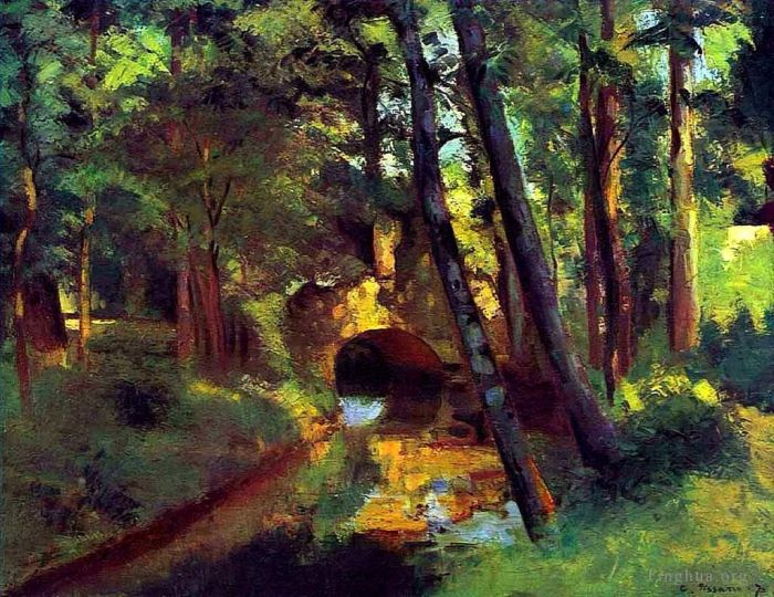 Camille Pissarro Oil Painting - The little bridge pontoise 1871
