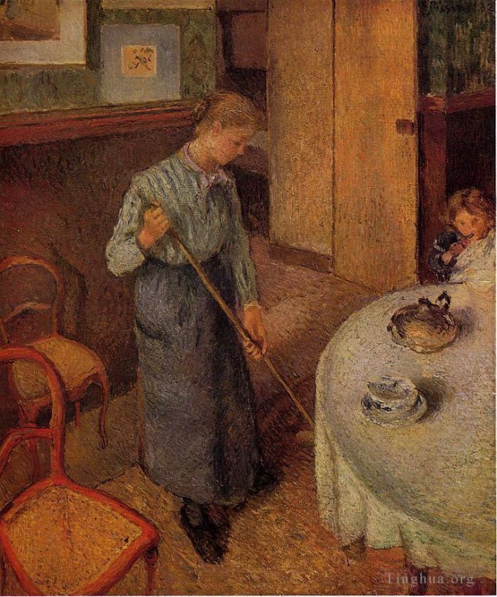 Camille Pissarro Oil Painting - The little country maid 1882