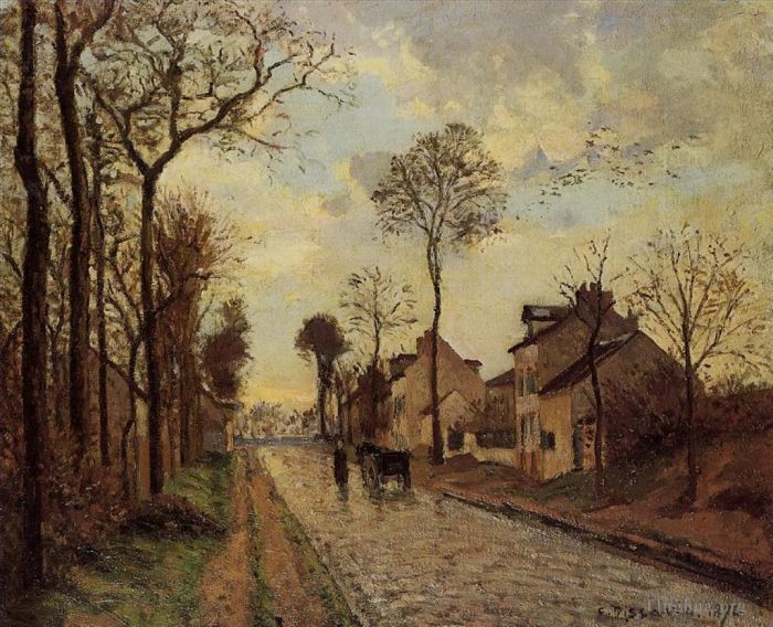 Camille Pissarro Oil Painting - The louveciennes road 1870