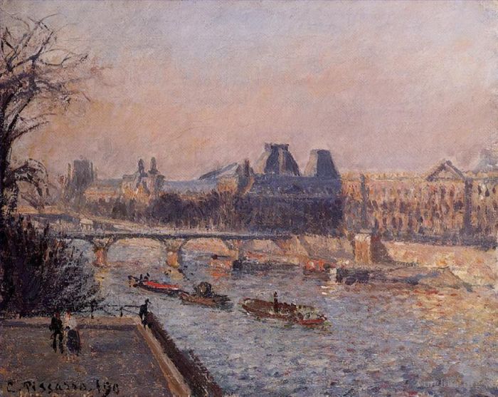 Camille Pissarro Oil Painting - The louvre afternoon 1902