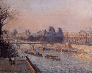 Artist Camille Pissarro's Work - The louvre afternoon 1902