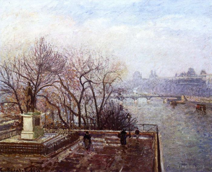 Camille Pissarro Oil Painting - The louvre morning mist 1901