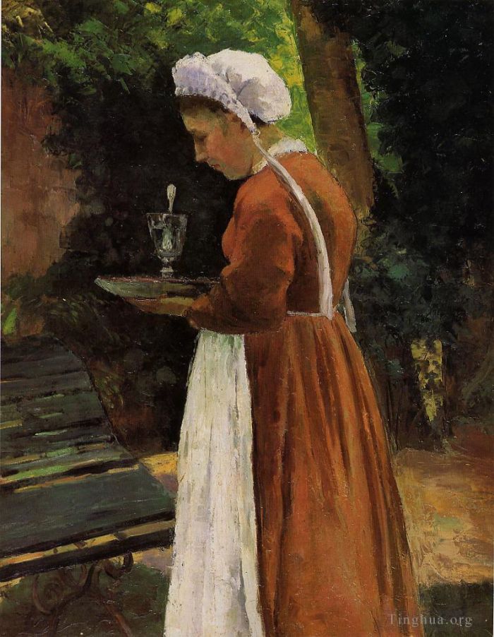 Camille Pissarro Oil Painting - The maidservant 1867