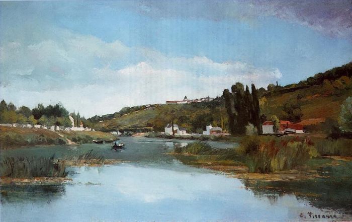 Camille Pissarro Oil Painting - The marne at chennevieres 1864