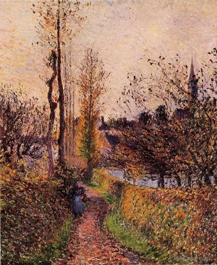 Camille Pissarro Oil Painting - The path of basincourt 1884