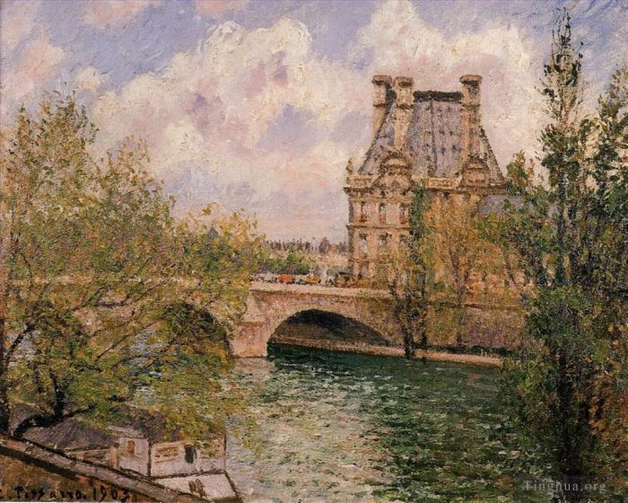 Camille Pissarro Oil Painting - The pavillion de flore and the pont royal 1902