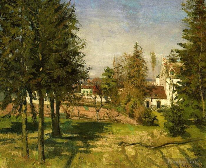 Camille Pissarro Oil Painting - The pine trees of louveciennes 1870