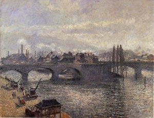Artist Camille Pissarro's Work - The pont corneille rouen morning effect 1896