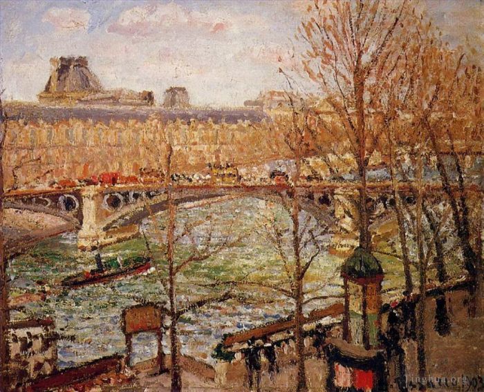 Camille Pissarro Oil Painting - The pont du carrousel afternoon 1903