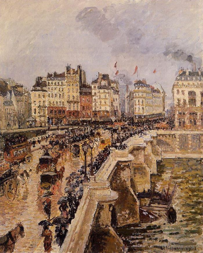 Camille Pissarro Oil Painting - The pont neuf rainy afternoon 1901