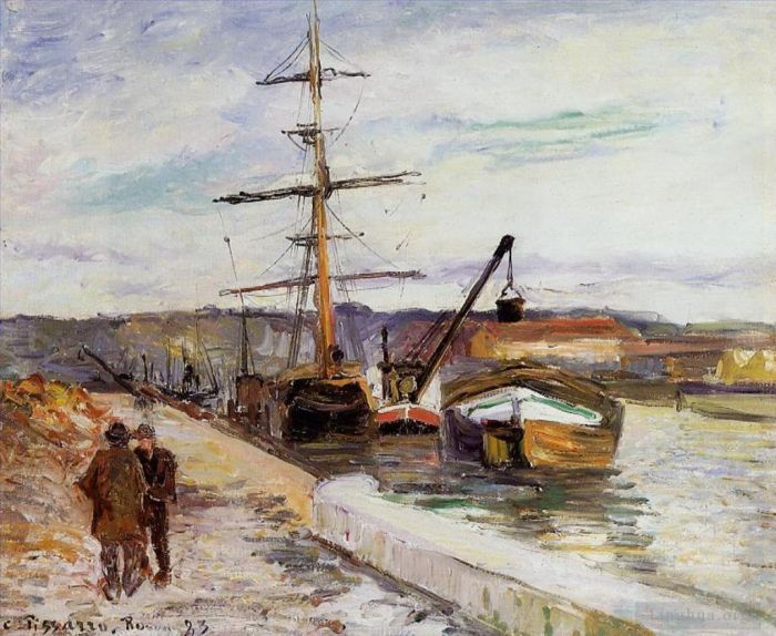Camille Pissarro Oil Painting - The port of rouen 1883