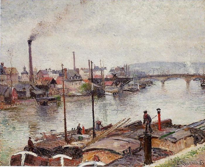 Camille Pissarro Oil Painting - The port of rouen 2 1883