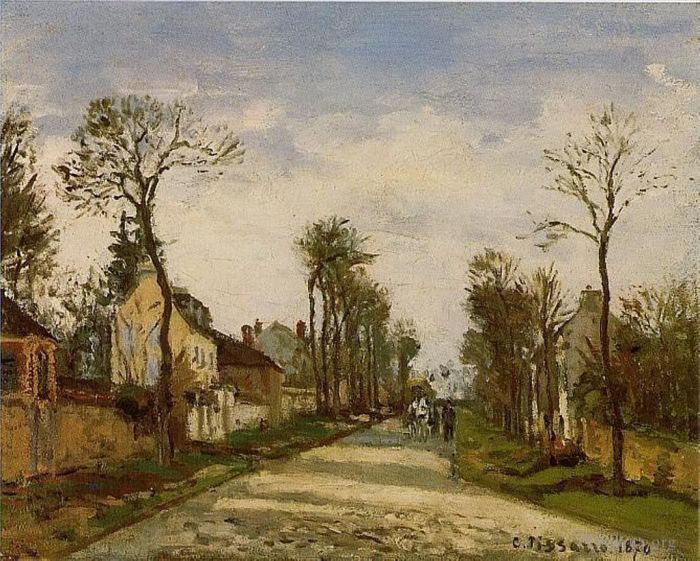 Camille Pissarro Oil Painting - The road to versailles at louveciennes 1870