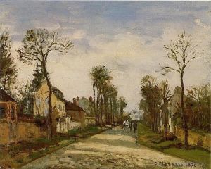 Artist Camille Pissarro's Work - The road to versailles at louveciennes 1870