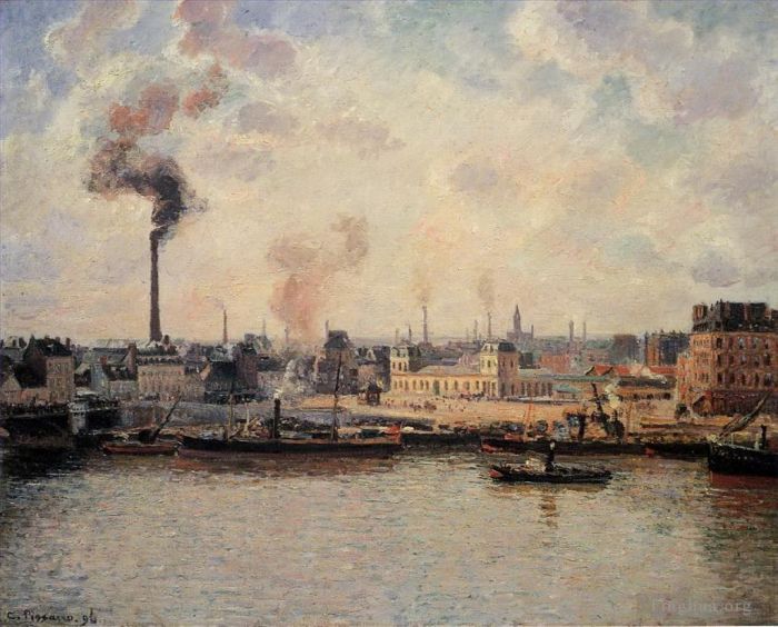 Camille Pissarro Oil Painting - The saint sever quay rouen 1896