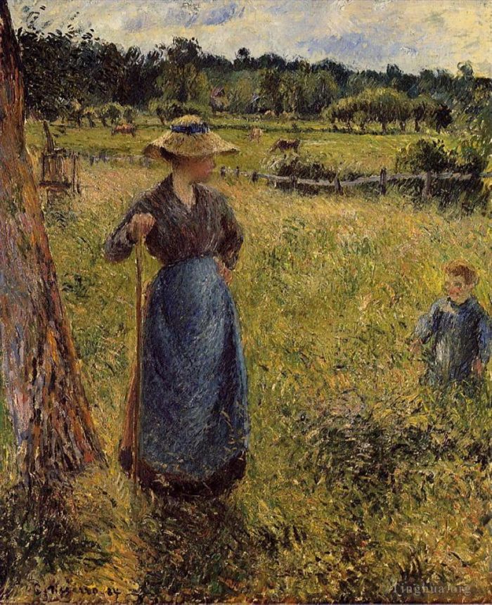 Camille Pissarro Oil Painting - The tedder 1884