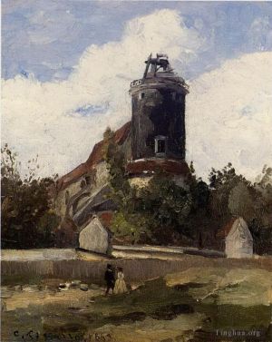 Artist Camille Pissarro's Work - The telegraph tower at montmartre 1863