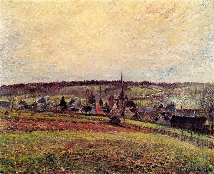 Camille Pissarro Oil Painting - The village of eragny 1885