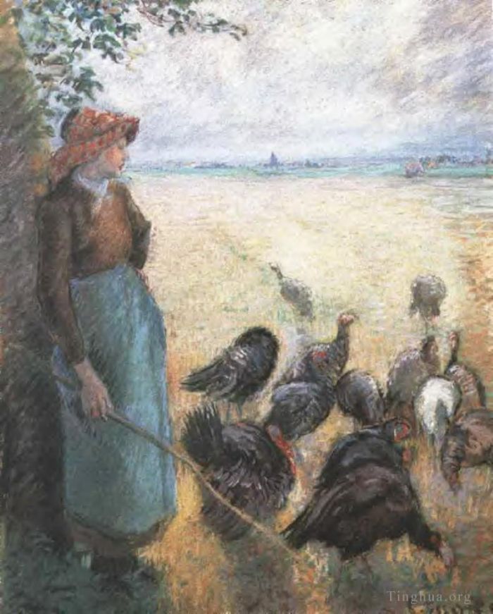 Camille Pissarro Oil Painting - Turkey girl 1884