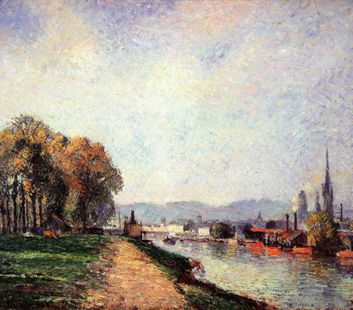 Camille Pissarro Oil Painting - View of rouen 1883