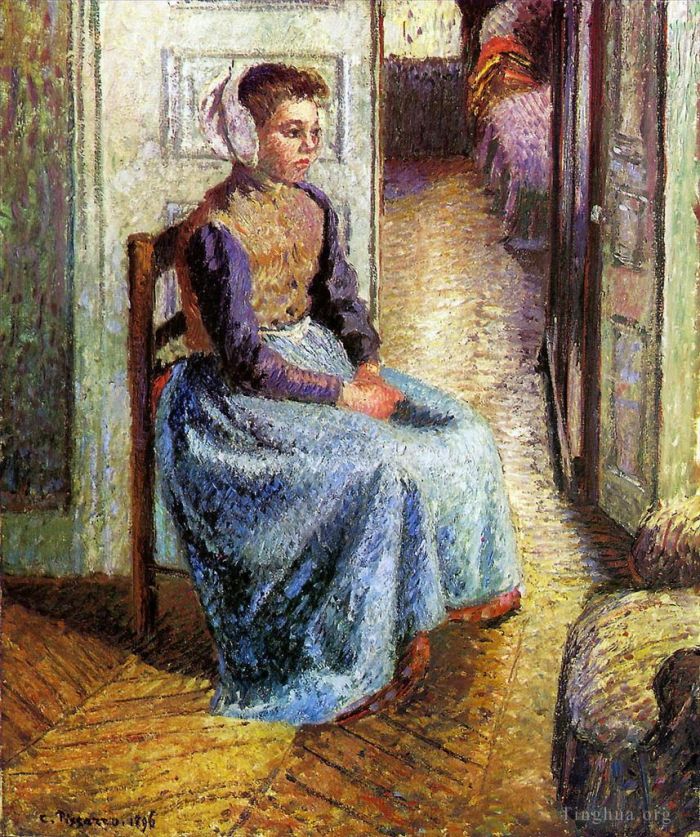 Camille Pissarro Oil Painting - Young flemish maid