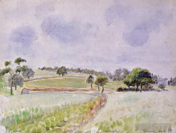 Camille Pissarro Various Paintings - Field of rye 1888
