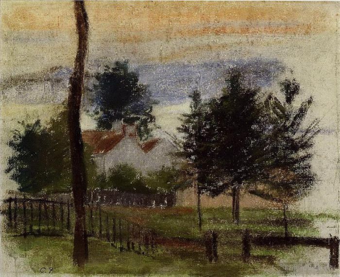 Camille Pissarro Various Paintings - Landscape at louveciennes