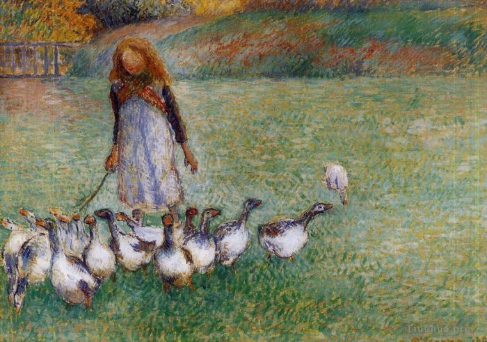 Camille Pissarro Various Paintings - Little goose girl 1886