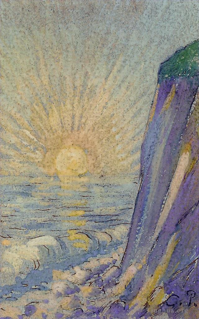 Camille Pissarro Various Paintings - Sunrise on the sea